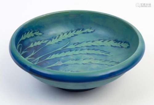 MOORCROFT "Waving Corn" pattern pottery bowl, circ...