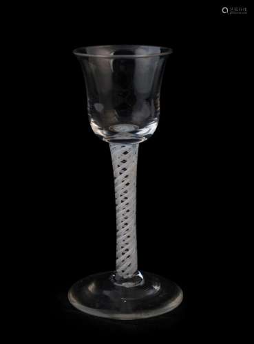A Georgian double air twist glass, 18th century, 14cm high