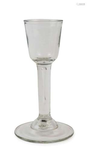 An antique English glass with air bubble stem, 18th/19th cen...