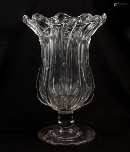 An antique English glass celery vase, early 19th century, 23...