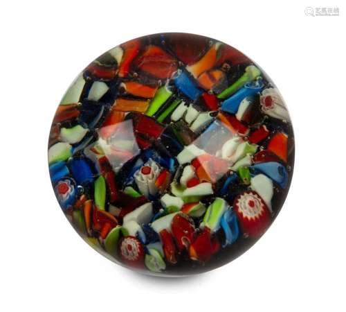 CLICHY "SCRAMBLE" antique French glass paperweight...