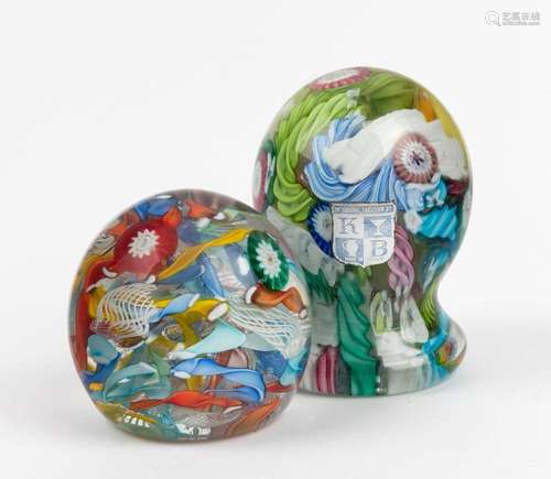 Two Murano glass paperweights, 20th century, the larger 10.5...