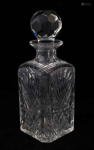 A fine quality crystal decanter of square form, 19th/20th ce...