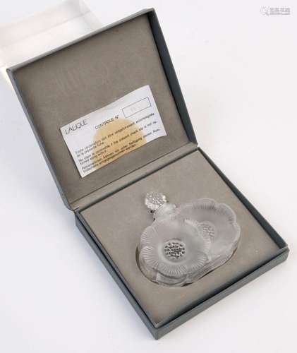 LALIQUE French frosted glass perfume bottles in original box...