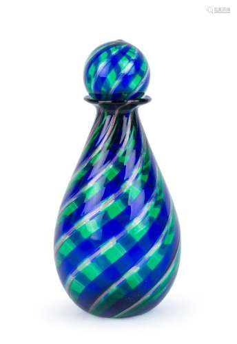 DINO MARTENS (attributed) Canne Murano glass decanter with a...