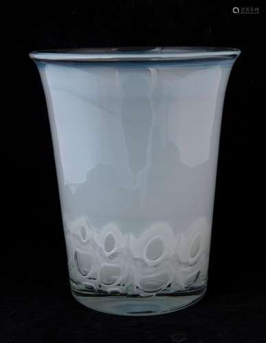 A Scandinavian opaque white art glass vase, circa 1970, 24.5...