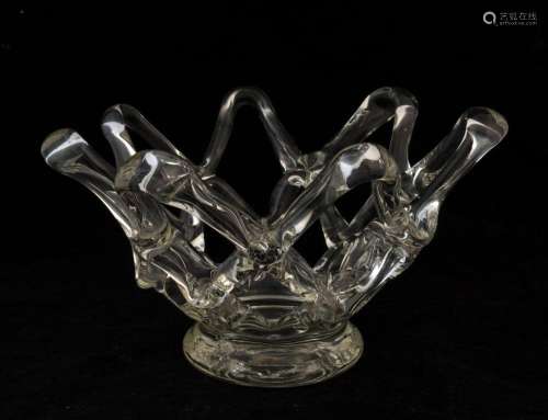 BAROVIER & TOSO (attributed) Murano glass net bowl, 16cm...