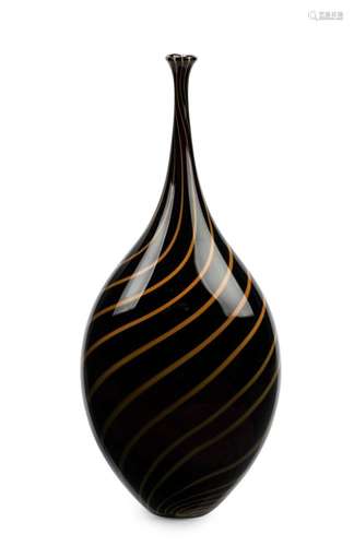 OLA & MARIE HOGLUND tall dark amethyst studio art glass ...