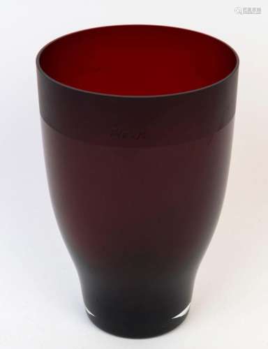 PALOMA PICASSO ruby glass vase by VILLEROY & BOCH, acid ...