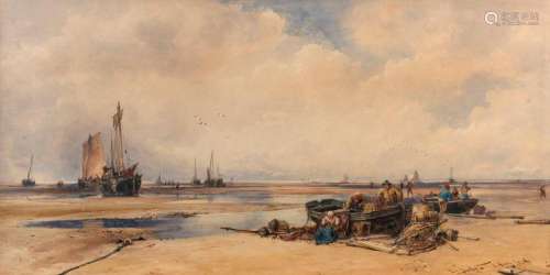 THOMAS BUSH HARDY (Britain, 1842-1897), Low Tide On The Coas...