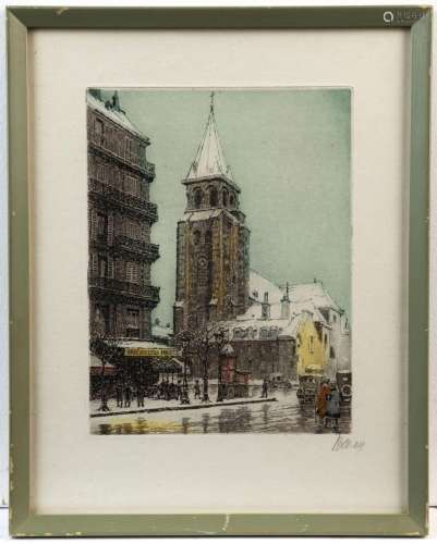 MARCEL JULIEN BARON (1872 - 1956), two Paris street scenes, ...