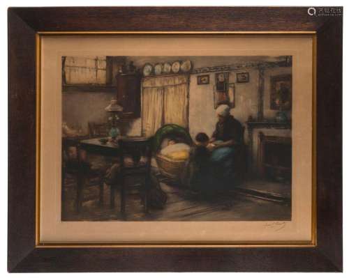 ARTIST UNKNOWN (British, early 20th century), (interior scen...