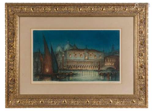 ARTIST UNKNOWN (20th century), Venice, The Doges Palace, lit...