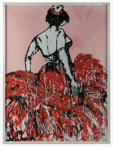 YOSI MESSIAH (1964 - ), Flamenco Dancer 2, oil on board, sig...