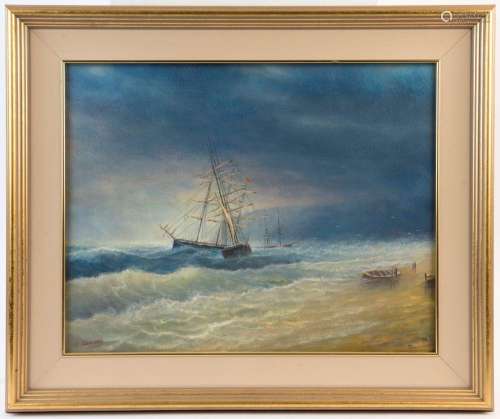 JOHN DOLLERY (1933 - ), (maritime scene), oil on canvas, sig...