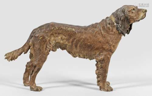 Große Wiener Bronze eines Jagdhundes