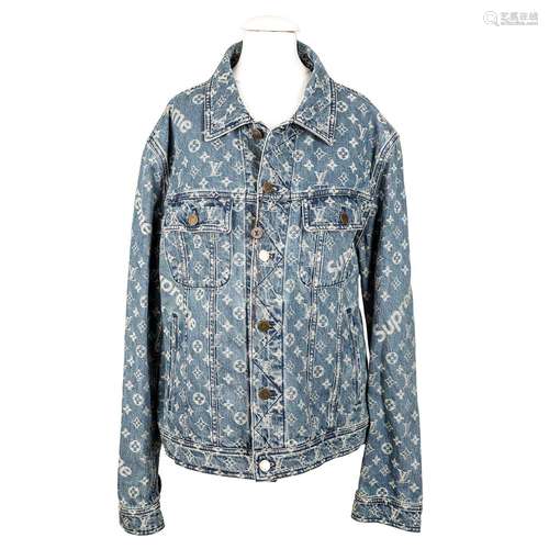 LOUIS VUITTON x SUPREME Jeansjacke "JACQUARD DENIM TRUC...