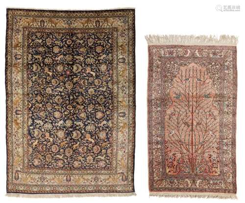 Two Silk Kayseri Rugs