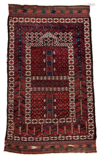 Baluch Rug with turkmen Ensi Design