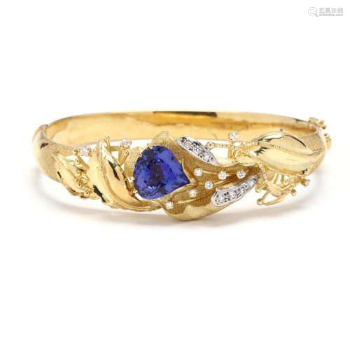 Gold, Tanzanite, and Diamond Bracelet