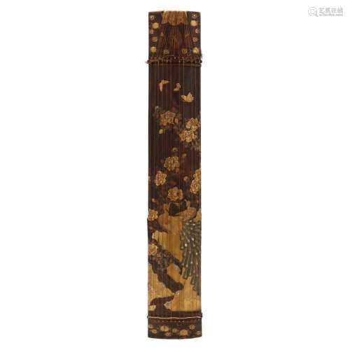 A Rare Japanese Paulownia Wood Lacquered Koto with Peacocks ...