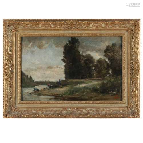 Charles-FranÃ§oise Daubigny (French, 1817-1878), Washerwoman...