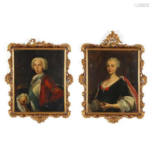 Continental School (18th century), A Pair of Portraits, Char...
