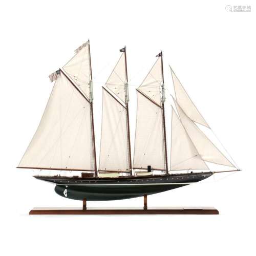 Massive Lannan Ship Model of the Steam Auxiliary Schooner Ya...