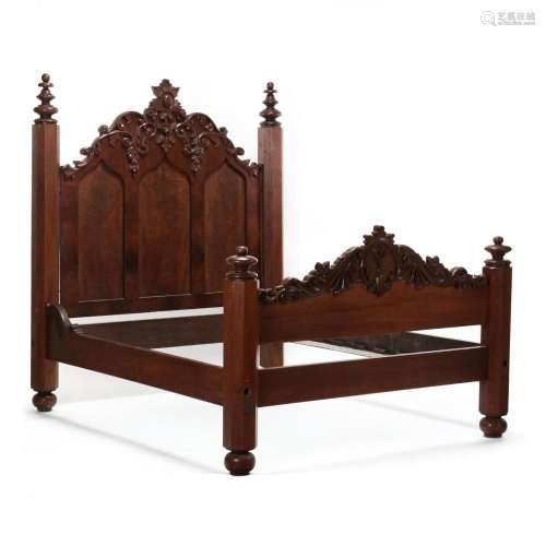 Attributed Thomas Day, Queen Size Walnut Bedstead