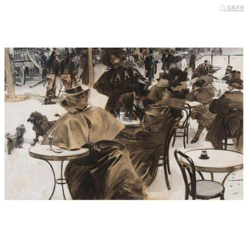 J.C. Leyendecker (American, 1874-1951), CafÃ© Scene