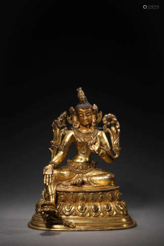 Gilt-bronze Statue of Syamatara