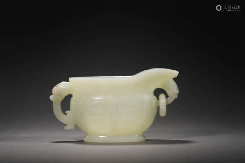 White Jade Bronze Ritual Cup