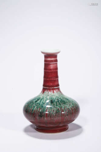 Flambe-glazed String Bottle Vase