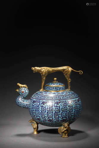 Cloisonne Enamel Tripod Pot