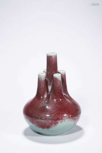 Flambe-glazed Five-spouts Vase