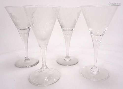 Three champagne goblets