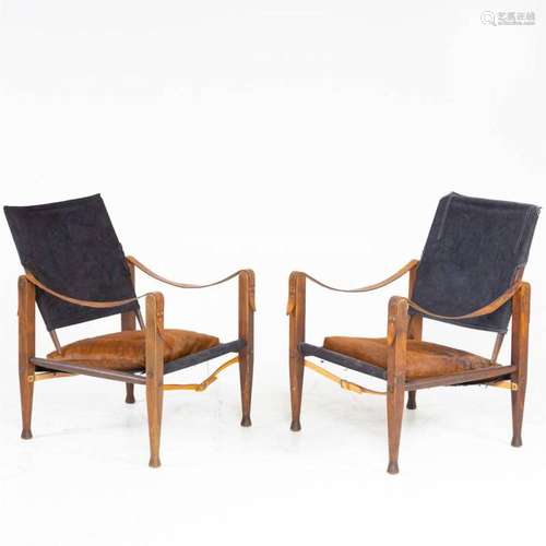 Armchairs in the style of Kaare Klint.