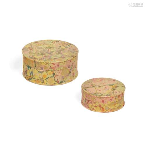 A PAIR OF RUTH BADER GINSBURG JEWELRY BOXES. 2 circular lidd...