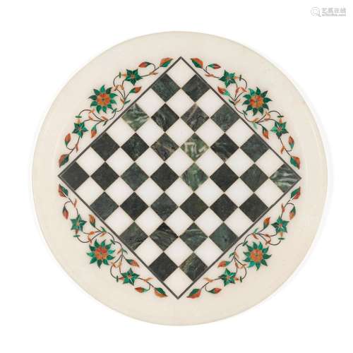 A RUTH BADER GINSBURG MARBLE PLATTER. White marble with gree...
