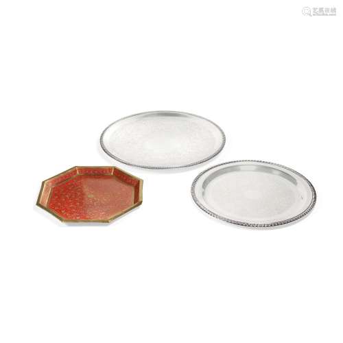 A GROUP OF 3 RUTH BADER GINSBURG SERVING PLATTERS. The first...