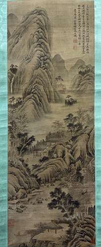 钱维城 山水 立轴 绢本