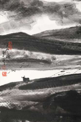 李小可 辛巳（2001年）作大山之魂 纸本设色 镜片