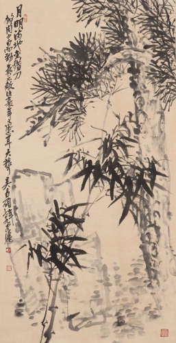 吴昌硕 1844-1927 竹石图