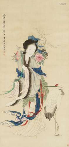 MAGU AND CRANE', FOLLOWER OF GAI Q (1773-1828), DATED 1843