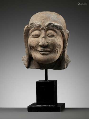 AN UNUSUAL SANDSTONE HEAD OF THE LUOHAN ASITA, SONG TO MING ...