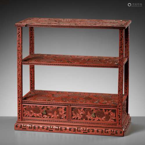 A FINE CINNABAR LACQUER DISPLAY STAND, QING DYNASTY