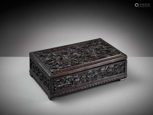AN IMPERIAL 'DRAGON' HARDWOOD CHEST, COMMEMORATING THE RENOV...