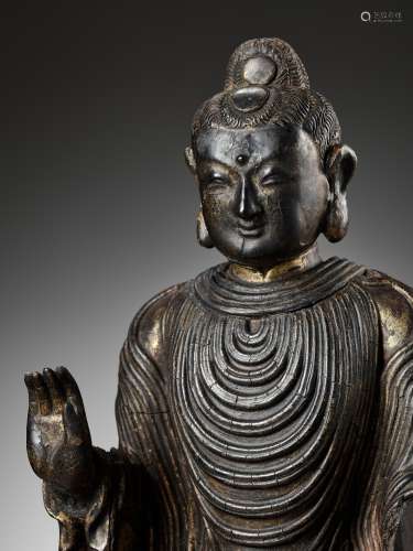 AN IMPORTANT AND RARE UDAYANA-STYLE FIGURE OF MAITREYA, LATE...