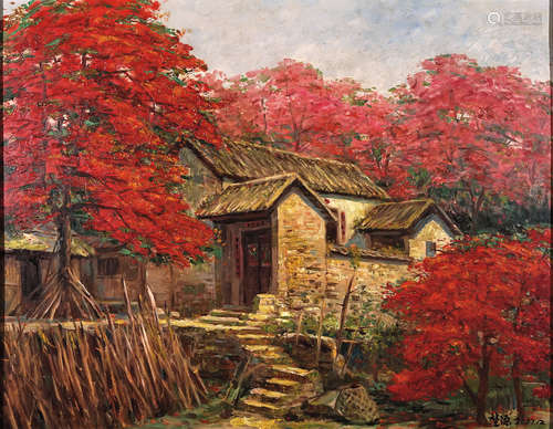 黄堃源 风景 布面油画 镜框 2007年作 