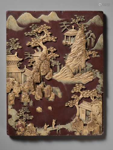 A DUAN STONE TABLE SCREEN PLAQUE, QING DYNASTY